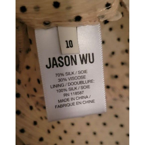 Jason Wu Collection Polka Dot Tie Neck Long Sleeve Silk Blouse Women's Size 10 - Picture 5 of 13